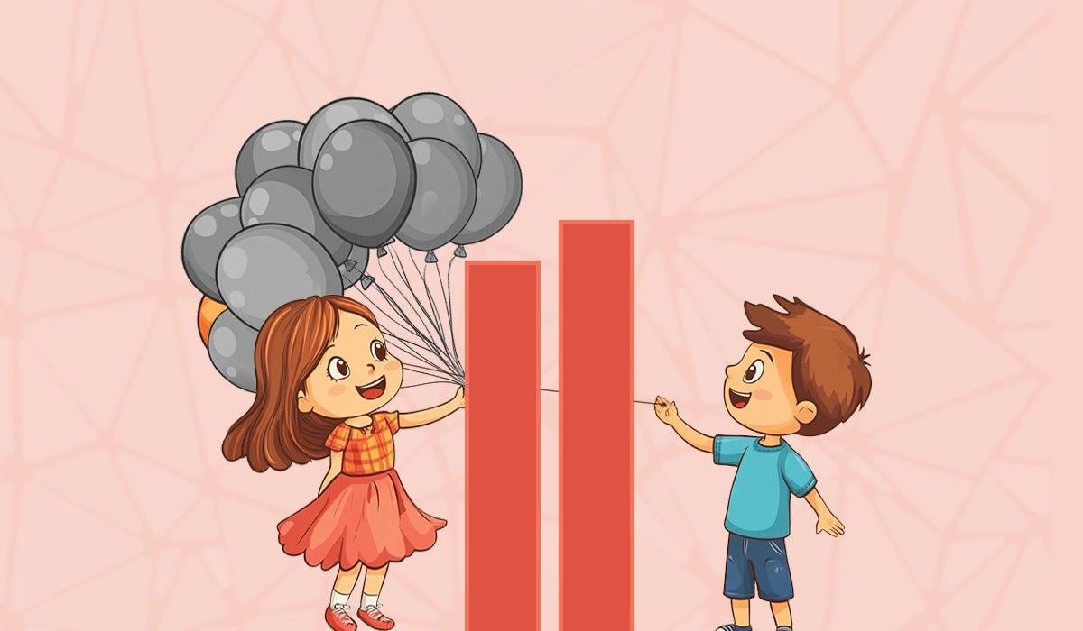 Niño sosteniendo un globo naranja / collage con foto Moje